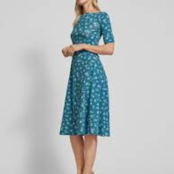 $ 135 Lauren Ralph Lauren Women's Floral Stretch Cotton Midi Dress Size 2XL - Picture 2 of 4